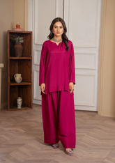 FARSHI SHALWAR MAGENTA 2PC