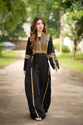 Mono-Black Mustard Jalabia - Womaniah