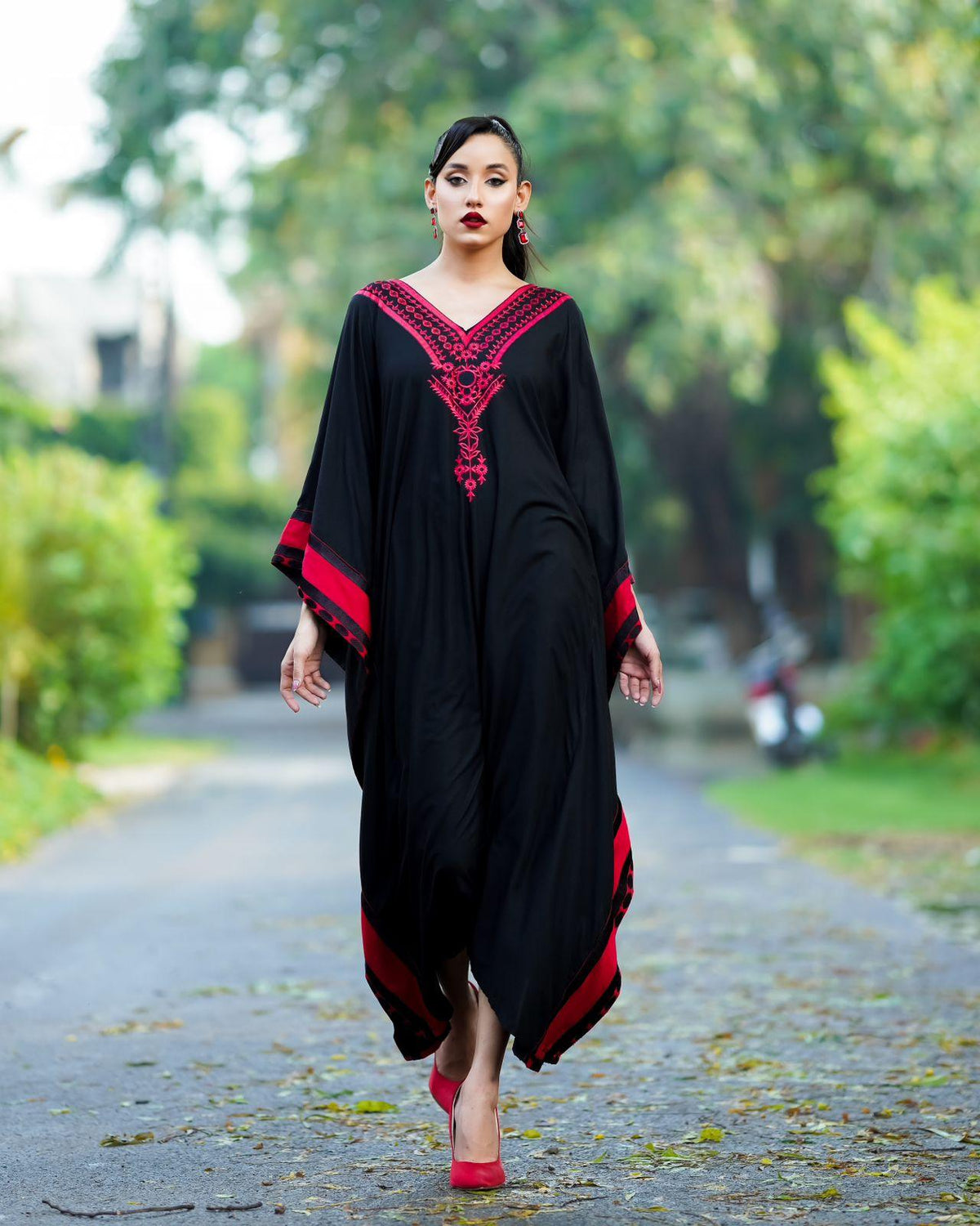 Black Red Poncho