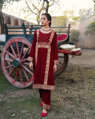 Maroon Mehbooba Velvet 2pc