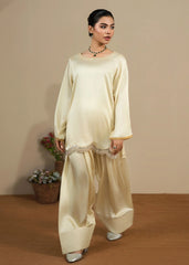 Butter Yellow Embellished Farshi