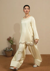 Butter Yellow Embellished Farshi