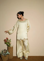 Butter Yellow Embellished Farshi
