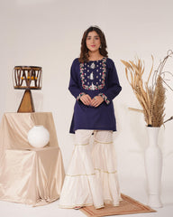 Blue White Gharara