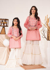 Pink White Gharara