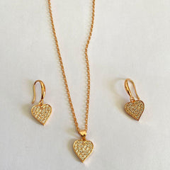 Heart Shaped Locket Set With Earrings