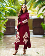 Maroon dress 2pc