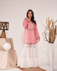 Pink White Gharara