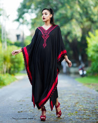 Black Red Poncho