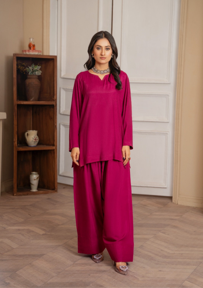 FARSHI SHALWAR MAGENTA 2PC
