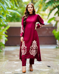 Maroon dress 2pc