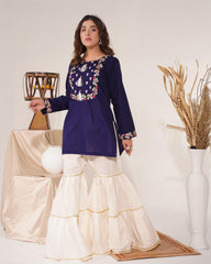 Blue White Gharara