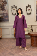 Purple Chikankari