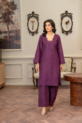 Purple Chikankari