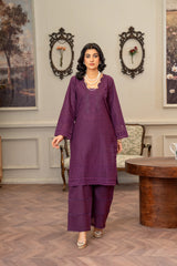Purple Chikankari