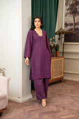 Purple Chikankari