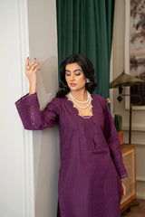 Purple Chikankari