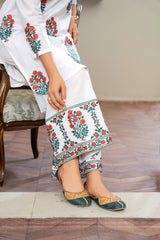 White Embroidered Coord