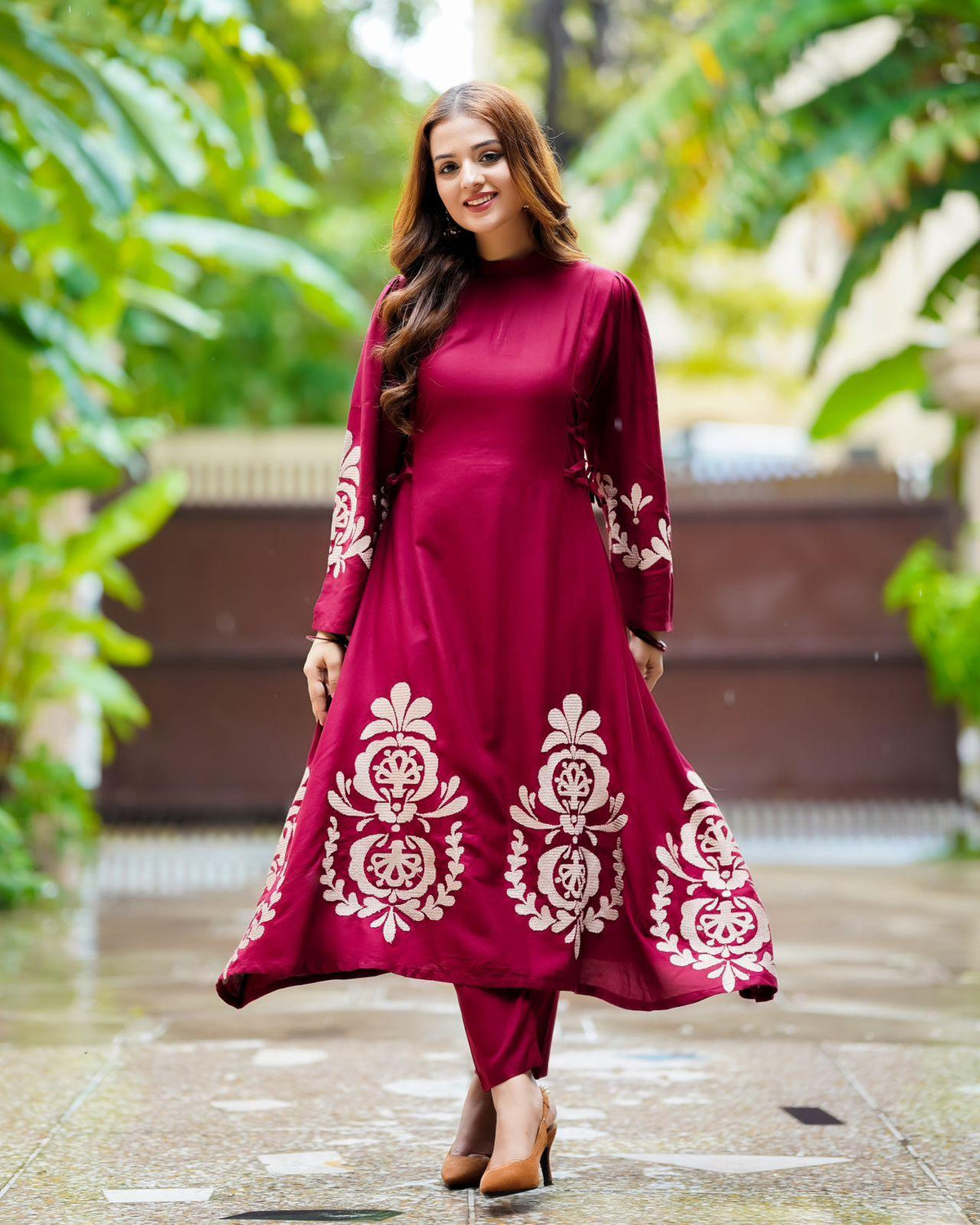 Maroon dress 2pc