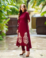 Maroon dress 2pc