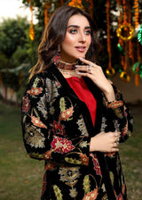 Black Red Cardigan Suit Kids - Womaniah