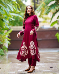 Maroon dress 2pc