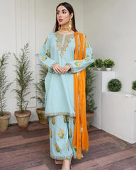 Pearl Blue Eid Suit