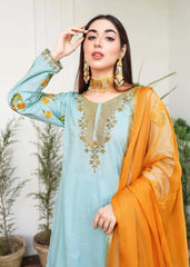 Pearl Blue Eid Suit