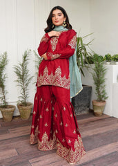 Red Eid Gharara 3PC Adults