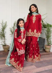 Red Eid Gharara 3PC Adults