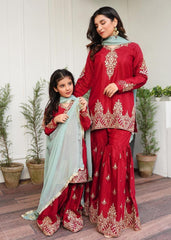 Red Eid Gharara 3PC Adults