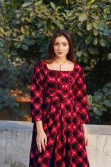 Check fleece frock