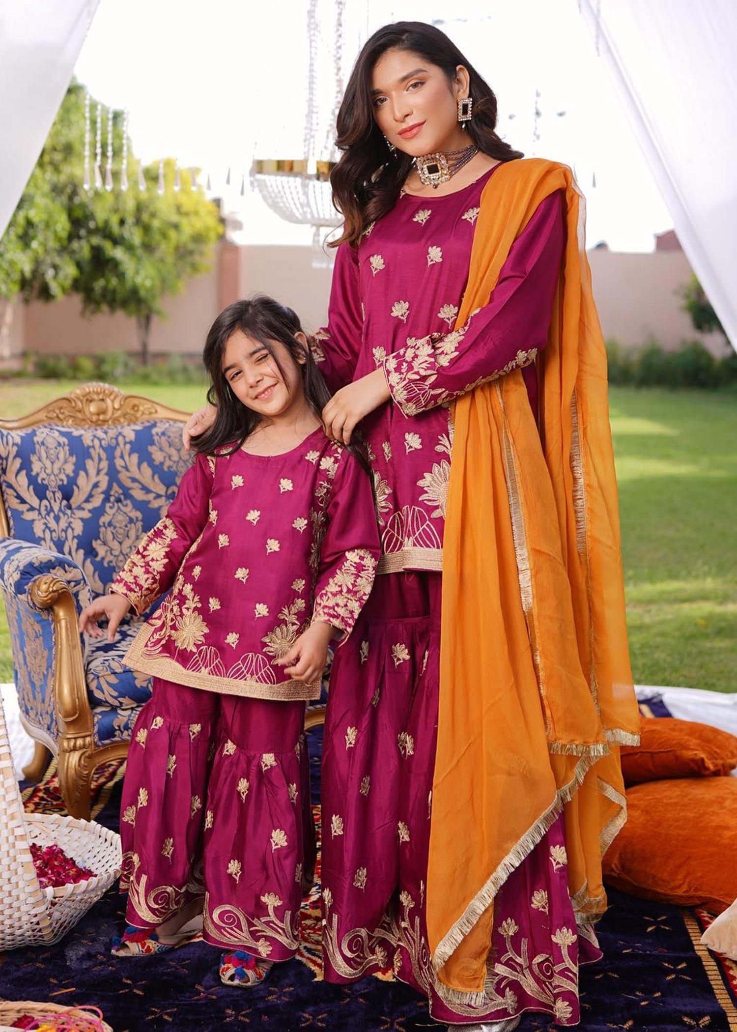 Magenta Sharara Suit Kids - Womaniah