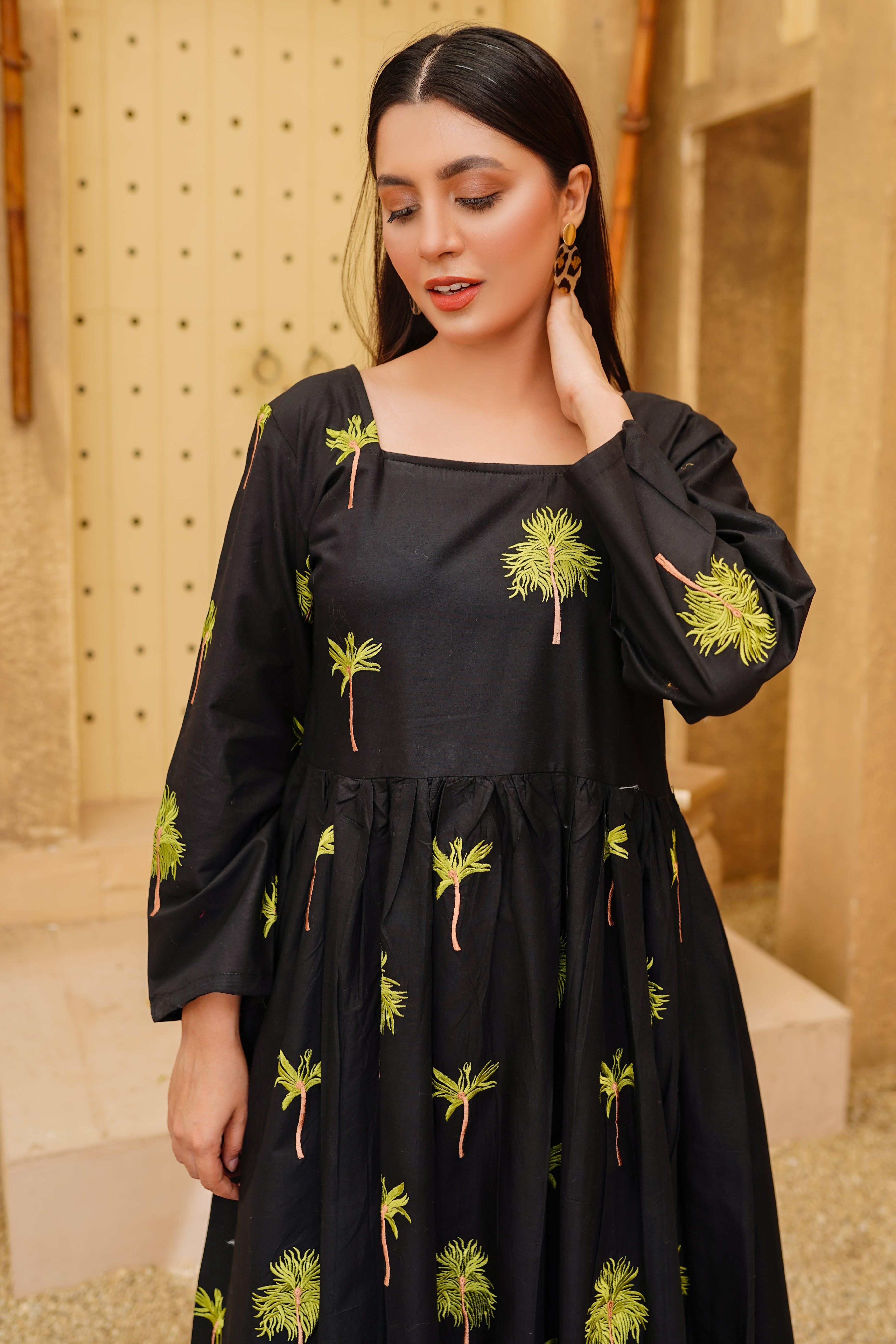 Black Arabic Frock - Womaniah