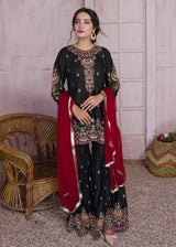 Black Maroon Gharara - Womaniah