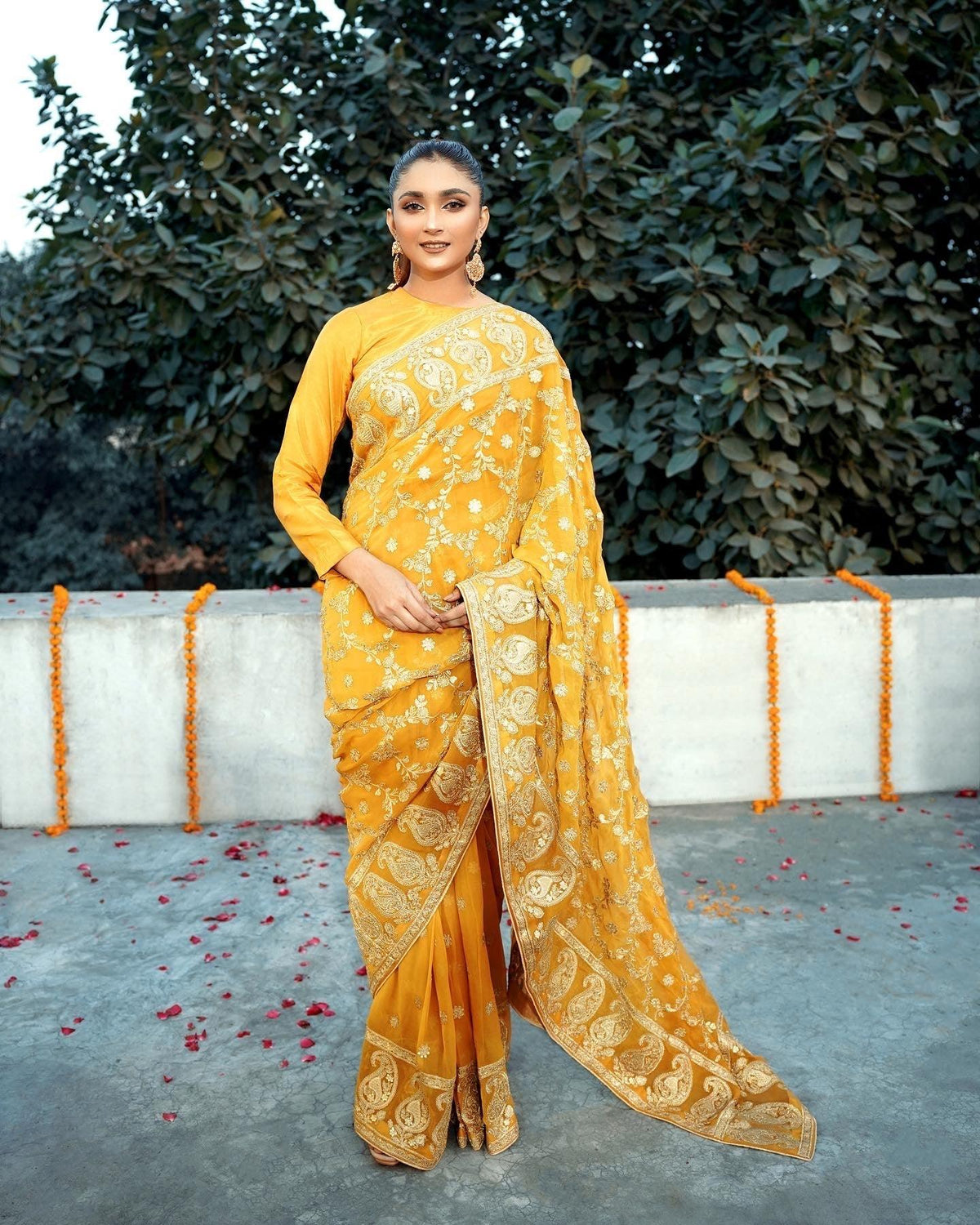 Mustard Saree