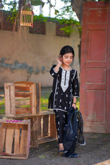 Black White Eid Suit Kids