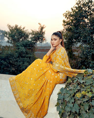 Mustard Saree