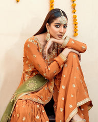 Rust Gharara 3pc