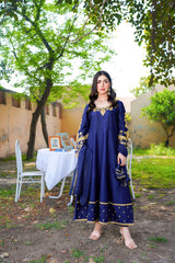 Blue Eid Frock 3pc