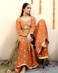 Rust Gharara 3pc