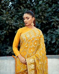 Mustard Saree