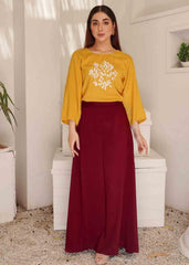 MUSTARD MAROON SKIRT 2PC - Womaniah